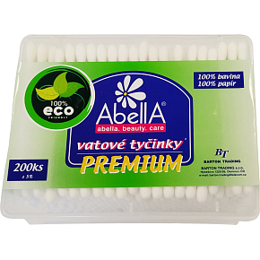 AbellA Premium ECO Wattestäbchen Box, 200 Stk