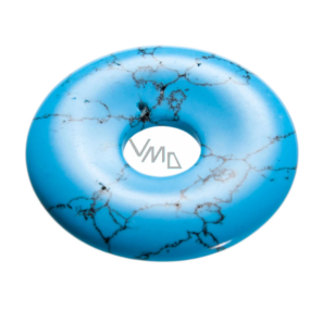 Tyrkenit blau Donut Naturstein 30 mm, Stein der jungen Leute, die nach einem Lebensziel suchen Tyrkenit blau Donut Naturstein 30 mm, Stein der jungen Leute, die nach einem Lebensziel suchen