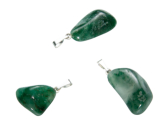 Chalcedon grün Trommel Anhänger Naturstein M, ca. 2,5 cm, Stein der Liebe, Freude