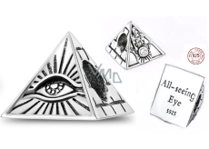 Sterling Silber 925 Ägypten All Seeing Eye Pyramide, Reise Armband Perle