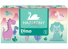 Harmony Dino 2-lagige Papiertaschentücher in der Box, 150 Stück