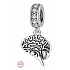 Charms Sterling Silber 925 Anatomische Biologie - Gehirn, Armbandanhänger, Symbol