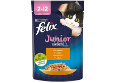 Felix Fantastic Junior Kapsel Huhn in Gelee, Alleinfuttermittel für Kätzchen bis zu 1 Jahr 85 g