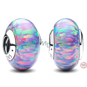 Charm Sterling Silber 925 Opalisierender lila Anhänger, Perle für Armband Symbol Charm Sterling Silber 925 Opalisierender lila Anhänger, Perle für Armband Symbol