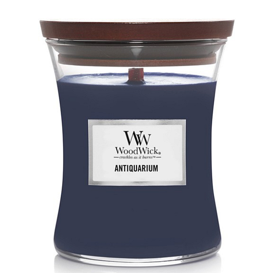 WoodWick Antiquarium - Antiquitäten Duftkerze mit Holzdocht und Deckel Glas mittel 275 g