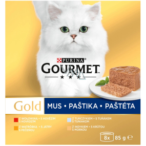 Purina Gourmet Gold paštika pro kočky tuňák, játra, krůta a hovězí 8 x 85 g Purina Gourmet Gold paštika pro kočky tuňák, játra, krůta a hovězí 8 x 85 g