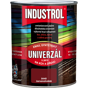 Industrol S2013 univerzál lesk vrchní barva na kov a dřevo, 8440 červenohnědá, 600 ml Industrol S2013 univerzál lesk vrchní barva na kov a dřevo, 8440 červenohnědá, 600 ml