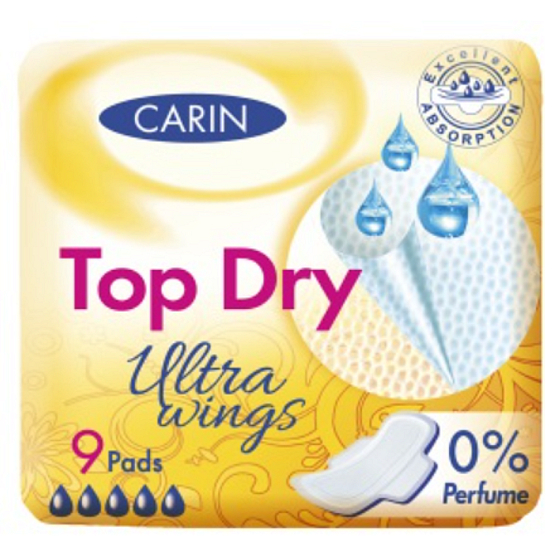 Carine Ultra Wings Top Dry Intim-Einlagen 9 Stück