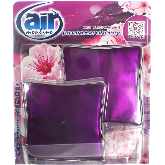 Air Menline Deo Bild Non Stop Elegante japanische Kirschgel Lufterfrischer Nachfüllung 2 x 8 g