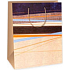 Ditipo Geschenk Papiertüte blau 26,4 x 13,6 x 32,7 cm braun orange horizontale Streifen DAB