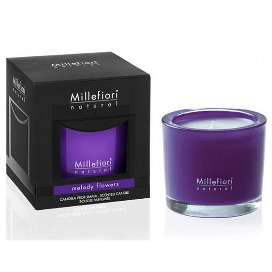 Millefiori Milano Natural Melody Flowers - Blumenakkorde Duftkerze brennt bis zu 60 Stunden 180 g