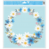 Fensterfolie ohne Kleber mit Glitzerblumenkranz 33 x 30 cm