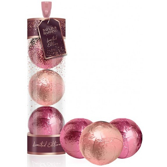 Baylis & Harding Mitternachtspflaume und Wild Blackberry Sparkling Ballistic Bath Ball 3 x 140 g, Kosmetikset