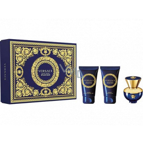 Versace Dylan Blue pour Femme parfümiertes Wasser für Frauen 50 ml + Körperlotion 50 ml + Duschgel 50 ml, Geschenkset