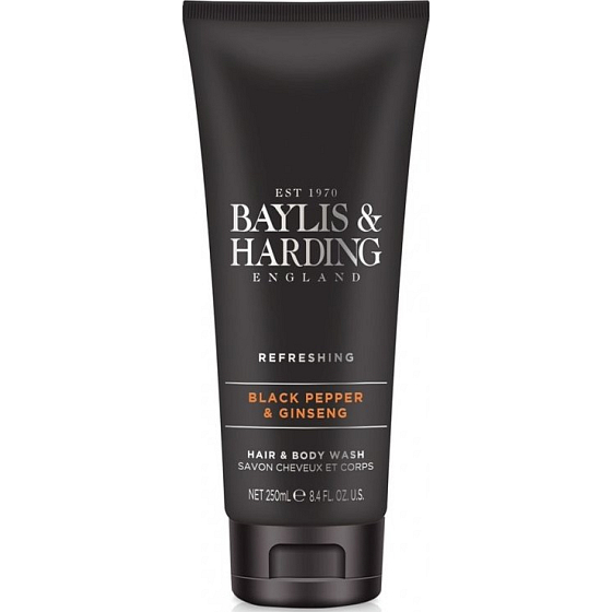 Baylis & Harding Men Reinigungsgel mit schwarzem Pfeffer und Ginseng für Körper und Haar 250 ml