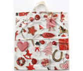 Presse Plastiktüte 46 x 43 cm Weihnachten weiß Schneemann, Ornamente, Hufeisen