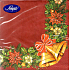Nekupto Papierservietten 3 Lagen 33 x 33 cm 20 Stück Rot mit Glocke