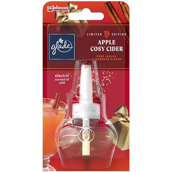 Glade Electric Scented Oil Apple Cosy Cider - Apfel und heißer Apfelwein flüssige Nachfüllung für elektrische Lufterfrischer 20 ml