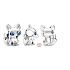 Charms Sterling Silber 925 Fuchs - blaue Augen, Perle für Armband, Tier