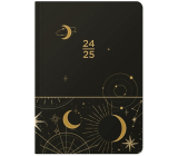 Albi Wochenkalender 18 Monate 2024 - 2025 Schwarz, Astrologie 12,5 cm x 17 cm x 1,3 cm