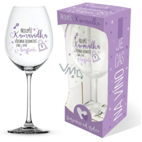 Nekupto Es ist Zeit für Wein Weinglas mit Aufdruck Beste Freundin... 440 ml Nekupto Es ist Zeit für Wein Weinglas mit Aufdruck Beste Freundin... 440 ml