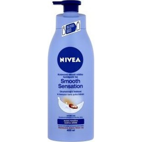 Nivea Smooth Milk Cream Body Lotion für trockene Haut mit Pumpe 400 ml