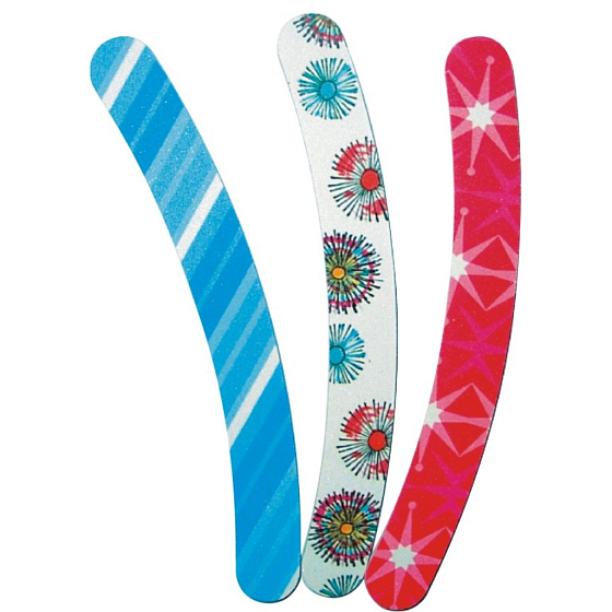 Abella Gebogene Feile 17 cm farbig verschiedene Motive und Farben 1 Stück EMP-8