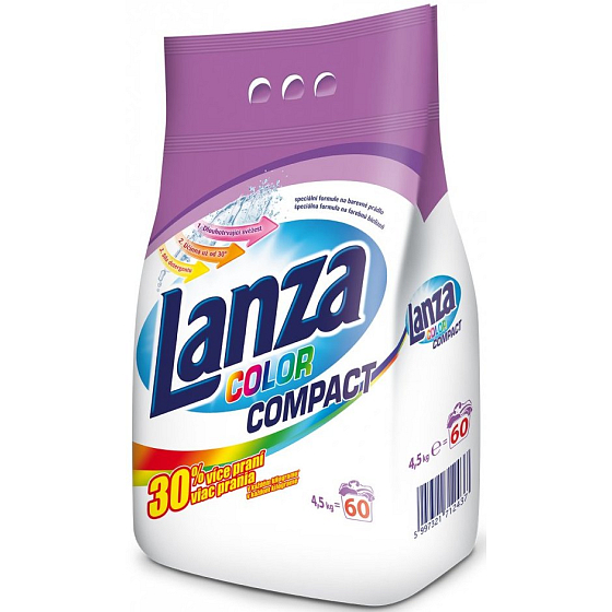 Lanza Color Compact Waschpulver für farbige Wäsche 60 Dosen von 4,5 kg