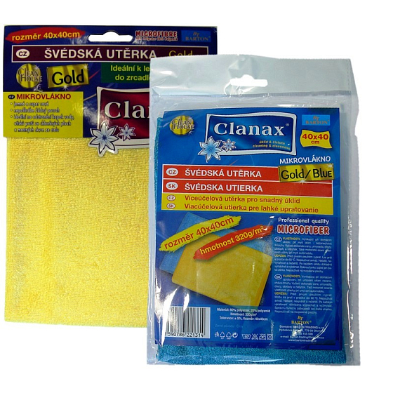 Clanax Gold / Blau Schwedische Stoff Mikrofaser 40 x 40 cm 320 g 1 Stück