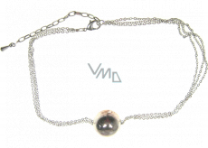 Silberne Halskette mit Anhänger Kugel 44 cm