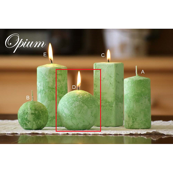 Lima Marmor Opium Duftkerze grün Kugel 80 mm 1 Stück