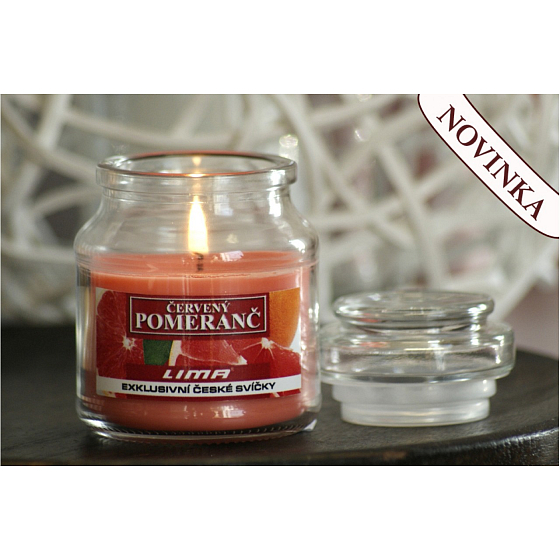 Lima Aroma Dreams Rot-orange aromatisches Kerzenglas mit Deckel 120 g