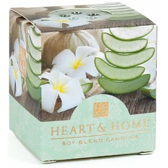 Heart & Home Beruhigende Aloe Soja-Duftkerze ohne Verpackung brennt bis zu 15 Stunden 53 g