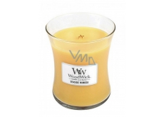 WoodWick Seaside Mimosa - Mimosa an der Küste Duftkerze mit Holzdocht und Deckel Glas Medium 275 g