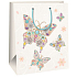 Ditipo Geschenkpapiertüte 26,4 x 13,7 x 32,4 cm weiß, mit Schmetterlingen AB