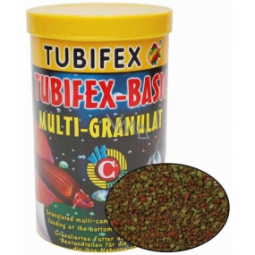 Tubifex Basic Multi Granulat Vollfutter für Aquarienfische, die am Boden des Aquariums 125 ml bleiben