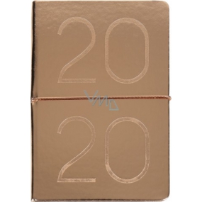 Albi Diary 2020 wöchentlich metallisches Roségold 19 x 13 x 0,7 cm