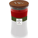 WoodWick Trilogy Wintergirlande - Duftkerze mit Wintergirlande mit Docht aus Holz und Deckelglas groß 609 g