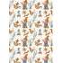 Ditipo Geschenkpapier 70 x 100 cm Weiße Füchse, Eichhörnchen und blaue Vögel 2 Blatt