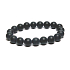 Onyx schwarz mattes Armband elastischer Naturstein, Kugel 10 mm / 16-17 cm, Lebenskraftstein