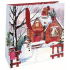 Nekupto Luxus Papier Geschenk Tasche 23 x 23 cm Weihnachten Haus und Schneemann