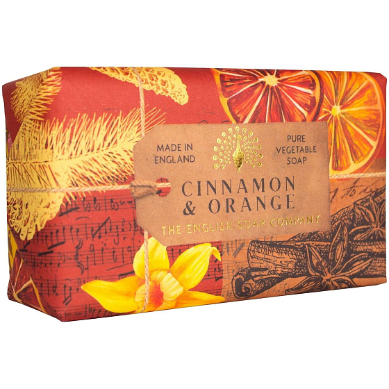 English Soap Cinnamon & Orange natürliche parfümierte Toilettenseife mit Sheabutter 190 g