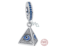 Charms Sterling Silber 925 Ägypten Pyramide - alles sehendes Auge, Reise Armband Anhänger