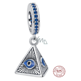 Charms Sterling Silber 925 Ägypten Pyramide - alles sehendes Auge, Reise Armband Anhänger Charms Sterling Silber 925 Ägypten Pyramide - alles sehendes Auge, Reise Armband Anhänger