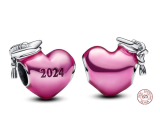 Charme Sterling Silber 925 Graduierung Rosa Graduierung Herz 2024, Graduierung Armband Bead