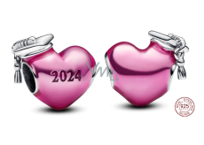 Charme Sterling Silber 925 Graduierung Rosa Graduierung Herz 2024, Graduierung Armband Bead