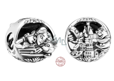 Charme Sterling Silber 925 Disney, Die Schöne und das Biest, Belle und ihre Freunde, Perle auf Armband Film