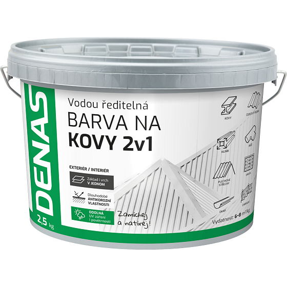 DENAS METALLFARBE 2in1 antikorrosionsschnelltrocknende Farbe, 0840 rotbraun, 2,5 kg