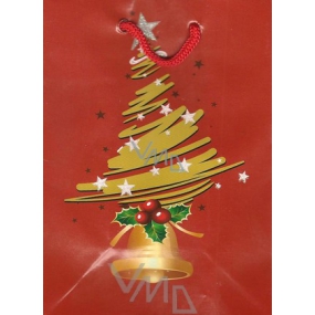 Nekupto Geschenk Papiertüte 14 x 11 x 6,5 cm Baum, Glocke 1 Stück 503 30 BGS