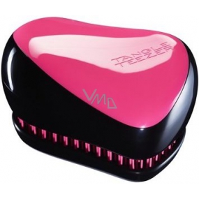 Tangle Teezer Compact Professionelle kompakte Haarbürste, Black & Pink schwarz-pink